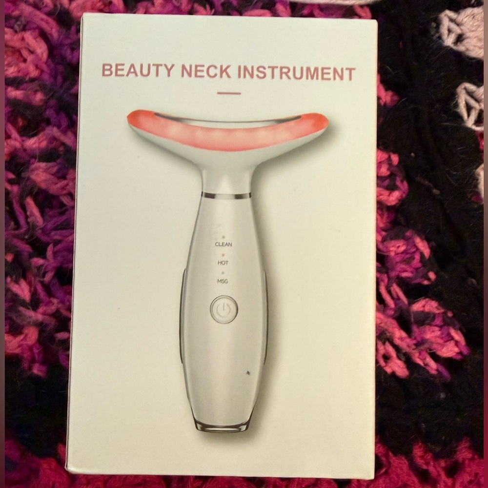 Rechargeable Portable Neck and Face Massager w/Heating Vibration Mode, Device